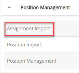 The Assignment Import option.