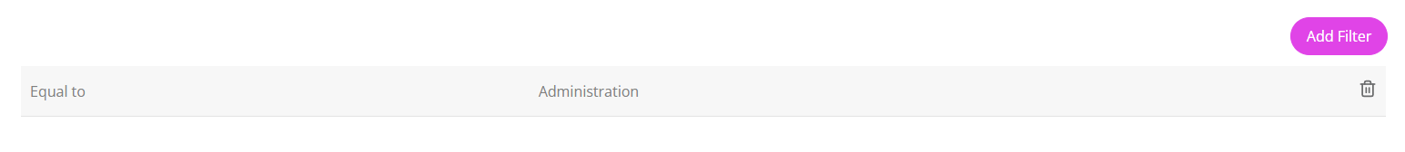 The Query Filters list.