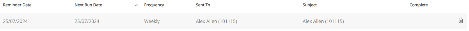 The Reminder Alerts section.